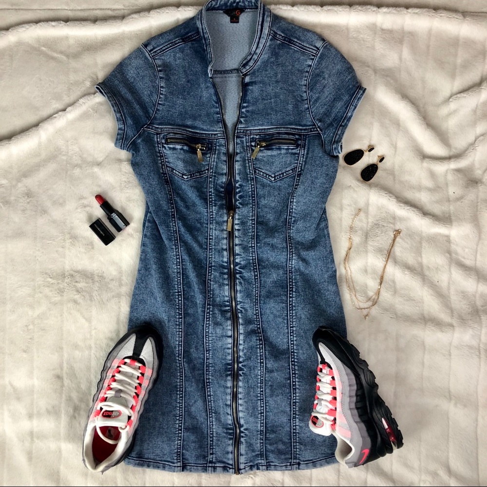 Guess | Denim Zip Up Dress